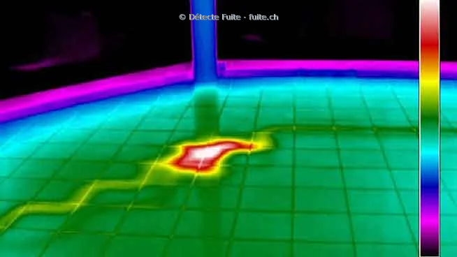 Image thermique d’un sol montrant des écarts de température